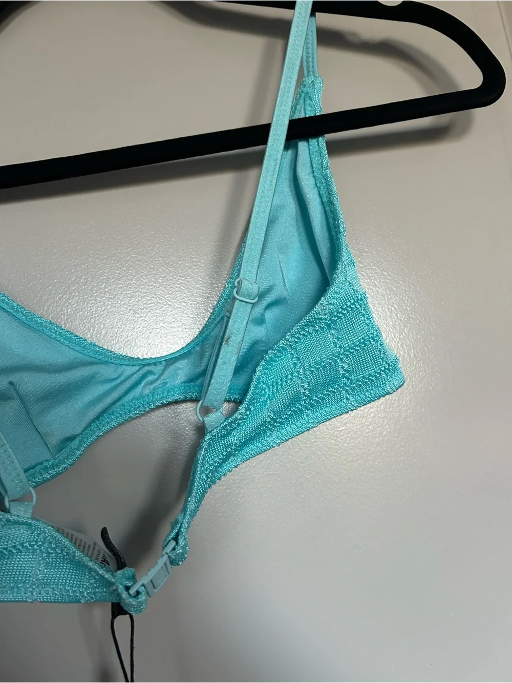 NWT triangl Women’s  swimwear Crochet Bikini Top - Aqua Blue